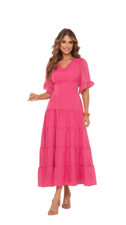                                                                                                                                                                                    VESTIDO SOL DA TERRA - MODA EVANGÉLICA 13765