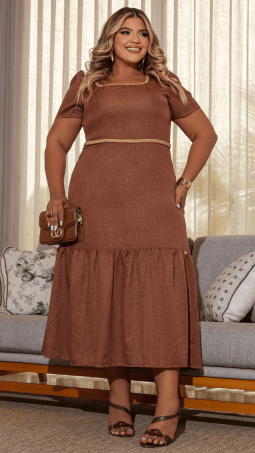                                                                                                                                                                                                                             VESTIDO PLUS - SOL DA TERRA - 14289