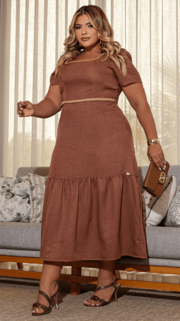                                                                                                                                                                                                                             VESTIDO PLUS - SOL DA TERRA - 14289