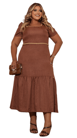                                                                                                                                                                                                                             VESTIDO PLUS - SOL DA TERRA - 14289