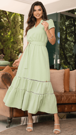                                                                                                                                                                                                                   VESTIDO SOL DA TERRA - MODA EVANGELICA 14136