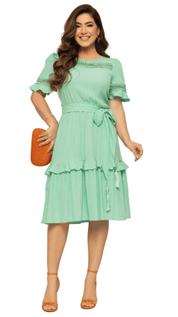                                                                                                                                                                                                                    VESTIDO SOL DA TERRA - MODA EVANGELICA 14174