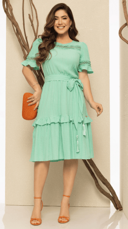                                                                                                                                                                                                                   VESTIDO SOL DA TERRA - MODA EVANGELICA 14174