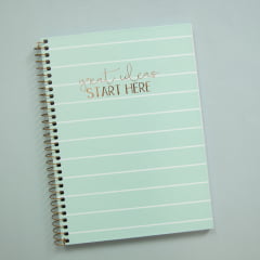 Caderno Colegial Soho - Menta Listrado Caderno Colegial Soho - Menta Listrado