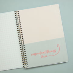 Caderno Colegial Soho - Menta Listrado Caderno Colegial Soho - Menta Listrado