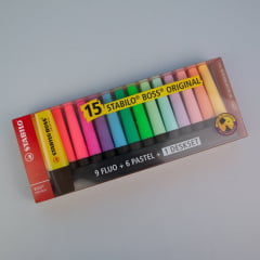 Kit Stabilo Boss com 15 cores + suporte Kit Stabilo Boss com 15 cores + suporte
