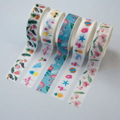 Kit Washi Tape Flamingo Tropical Kit Washi Tape Flamingo Tropical
