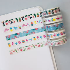 Kit Washi Tape Flamingo Tropical Kit Washi Tape Flamingo Tropical