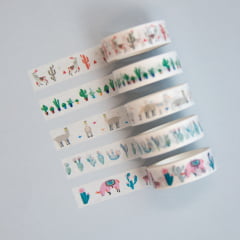 Kit Washi Tapes Lhamas e Cactos Kit Washi Tapes Lhamas e Cactos