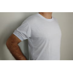 Camisa Branca Lisa com Elástico nas Mangas Camisa Branca Lisa com Elástico nas Mangas
