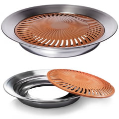 Churrasqueira Para Fogão Com Grelha Antiaderente de Cerâmica e Titânio - Stovetop Grill Churrasqueira Para Fogão Com Grelha Antiaderente de Cerâmica e Titânio - Stovetop Grill