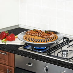 Churrasqueira Para Fogão Com Grelha Antiaderente de Cerâmica e Titânio - Stovetop Grill Churrasqueira Para Fogão Com Grelha Antiaderente de Cerâmica e Titânio - Stovetop Grill