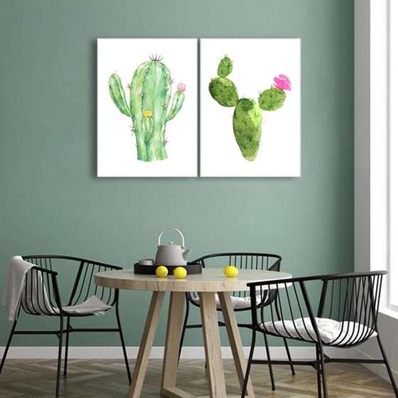 Quadro cactos planta verde para decoração Quadro cactos planta verde para decoração