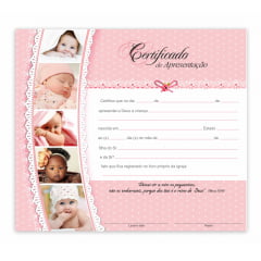 Certificado de apresentação de crianças c/ 10 unids S/logo Menina Certificado de apresentação de crianças c/ 10 unids S/logo Menina
