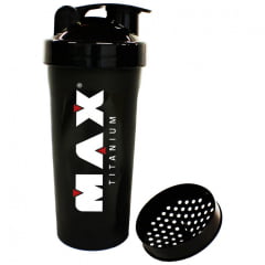 Coqueteleira Preta 600ml - Max Titanium Coqueteleira Preta 600ml - Max Titanium