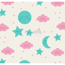 Estampada Luar cor 08 (Tiffany com Rosa) Estampada Luar cor 08 (Tiffany com Rosa)