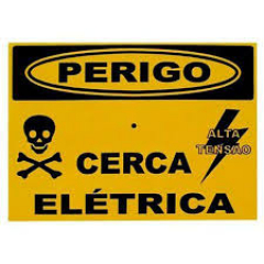 PLACA AVISO CERCA ELÉTRICA PLACA AVISO CERCA ELÉTRICA