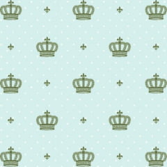 Tricoline Estampado Coroas Fundo Verde 1806-01 (50CM X 1,50MT) Tricoline Estampado Coroas Fundo Verde 1806-01 (50CM X 1,50MT)