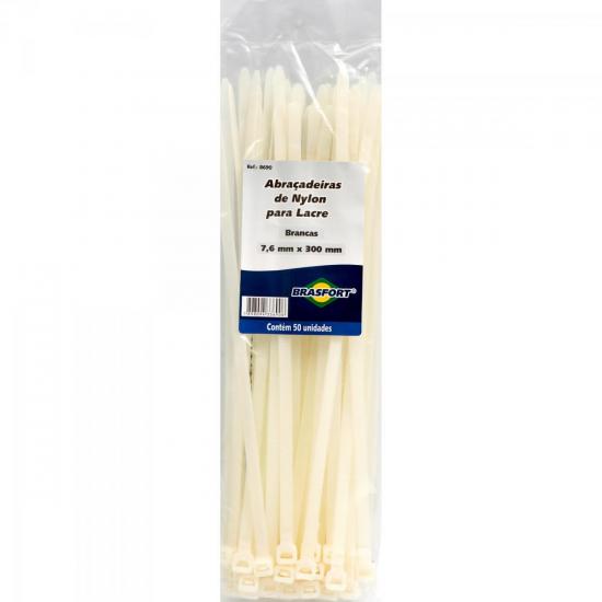 Abraçadeira Nylon 4,8 x 300mm Branco BRASFORT - CEM / 100
