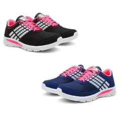 Kit 2 Pares Tênis Caminhada Feminino Confortável Leve Macio. Kit 2 Pares Tênis Caminhada Feminino Confortável Leve Macio.