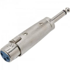 Adaptador P10 Mono x XLR Cannon Fêmea Metal ADAP0028 Prata S
