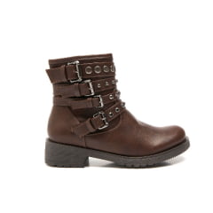 Bota Biker Feminina Cano Médio Salto Médio Macio Conforto