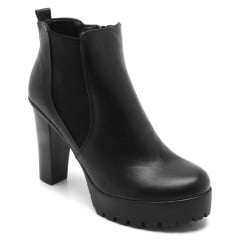 Bota Coturno Chelsea Tratorada Salto Alto Grosso Conforto